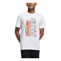 adidas neo M Ssfv5 Tee3 Printing Sports Round Neck Short Sleeve White GS2583