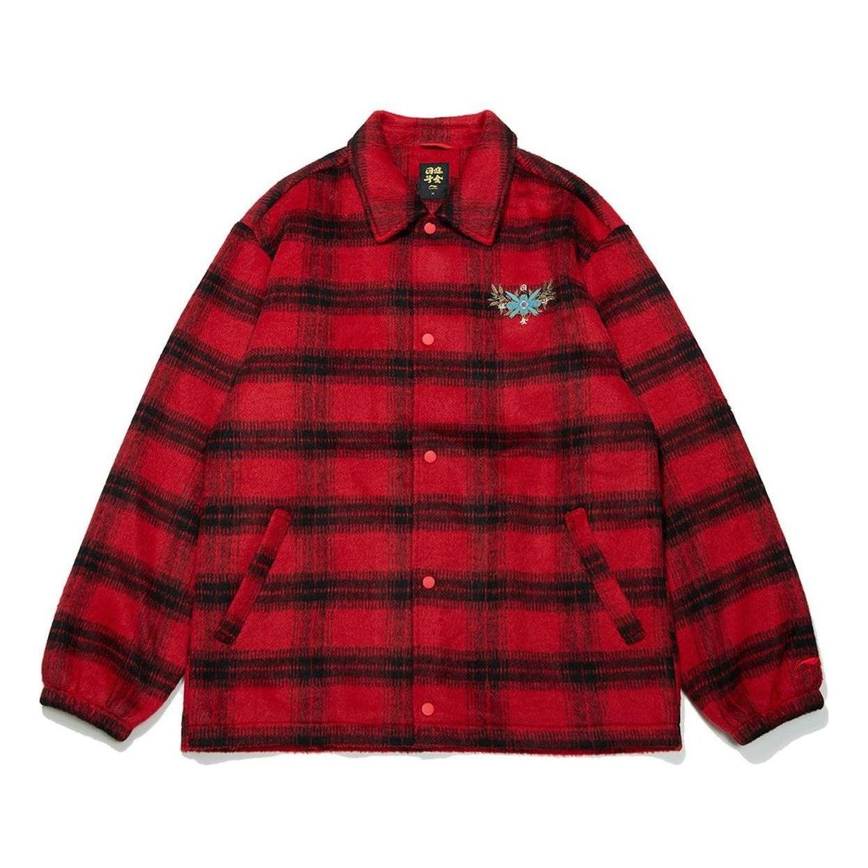 Li-Ning Rijindoujin Casual Plaid Outerwear 'Red' AFDT005-1