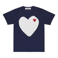 (WMNS) COMME des GARCONS PLAY Large Heart Logo Tee 'Navy White' AZ-T183-051-1