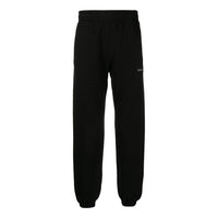 Men's Off-White SS22 Solid Color Alphabet Logo Printing Sports Pants/Trousers/Joggers Version Black OMCH030C99FLE00410101010