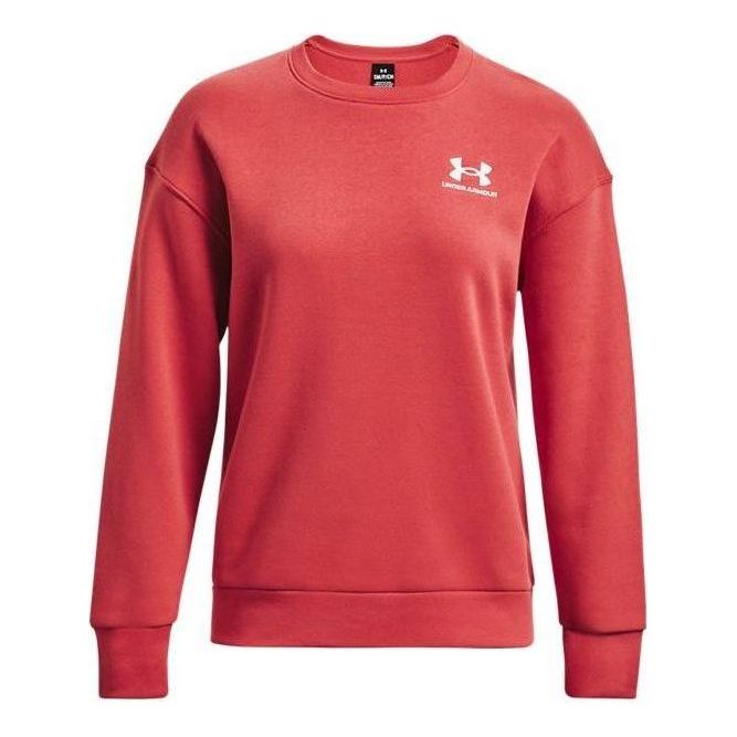 (WMNS) Under Armour Essential Fleece Crew Sweatshirt 'Red White' 1373032-638