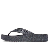 (WMNS) Crocs Baya Platform Glitter Flip Sandals 'Black' 208463