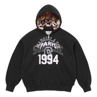 Supreme x MM6 Maison Margiela Zip Up Hooded Sweatshirt 'Black White' SUP-SS24-113