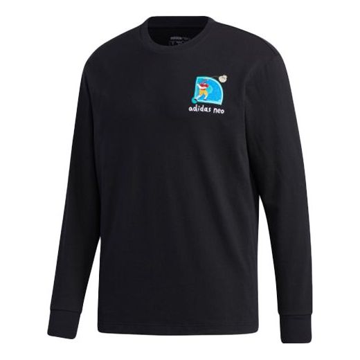 adidas neo M FD TEE LS Sports Round Neck Pullover Black GP5816