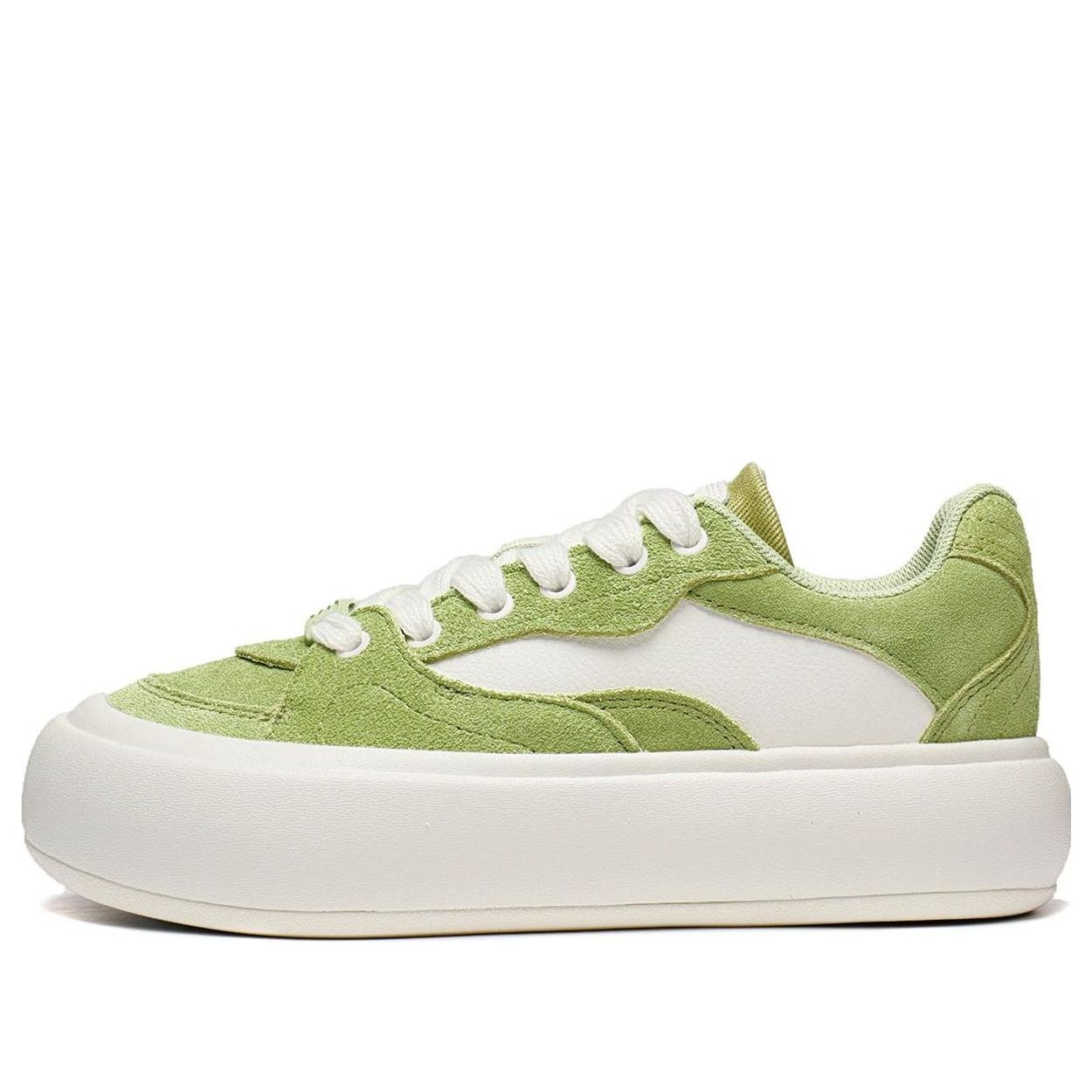 (WMNS) Li-Ning Platform Skate Shoes 'Green White' AZGT026-2