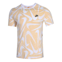 Nike Sportswear Casual Sports Round Neck Printing Short Sleeve Yellow CK2376-739