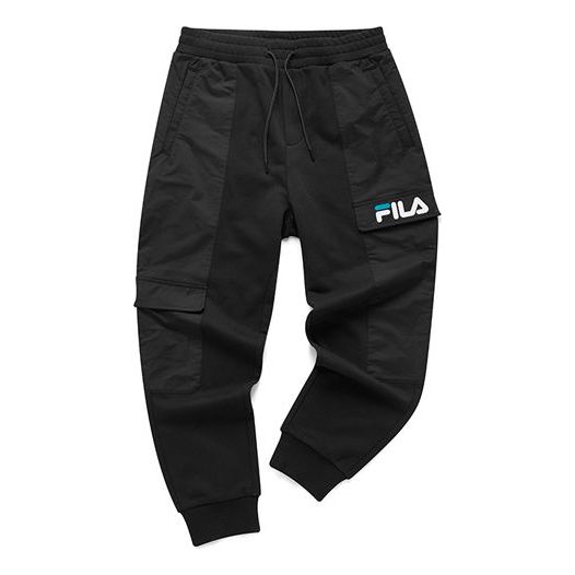 FILA FUSION Embroidered Logo Loose Knit Casual Jogger Pants Black T11M113604F-BK