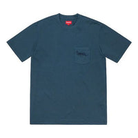 Supreme SS19 Overdyed Pocket Tee Short Sleeve Unisex Blue SUP-SS19-10022