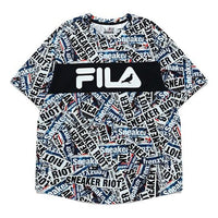 Men's FILA FUSION x staple Crossover Contrasting Colors Logo Full Print Sports Short Sleeve T11M134101F-GY