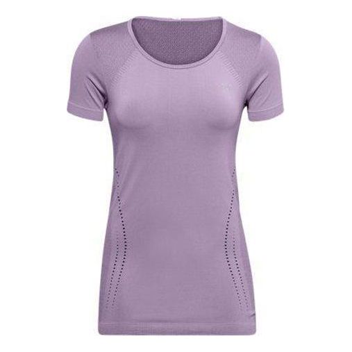 (WMNS) Under Armour Seamless Tee Gray/Purple 1351604-585