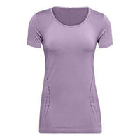 (WMNS) Under Armour Seamless Tee Gray/Purple 1351604-585