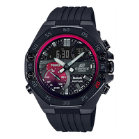 CASIO EDIFICE Quartz Waterproof Sports Sapphire Crystal Mens Black Analog ECB-10TMS-1A