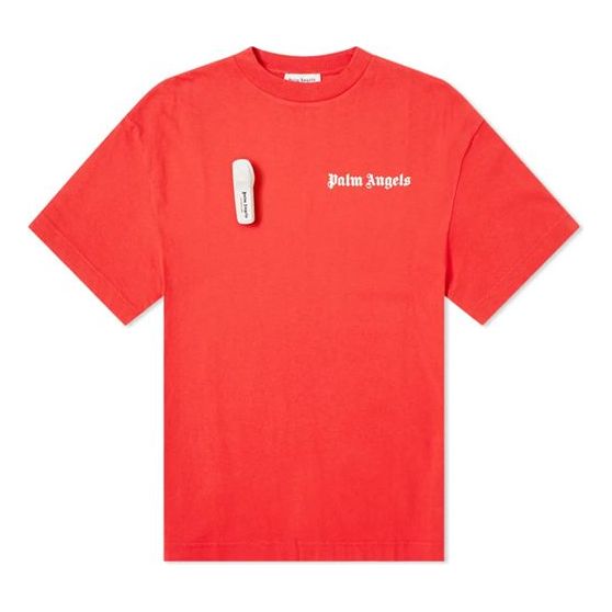 PALM ANGELS Basic Security Tag Tee Logo Tee PMAA001E194130032001