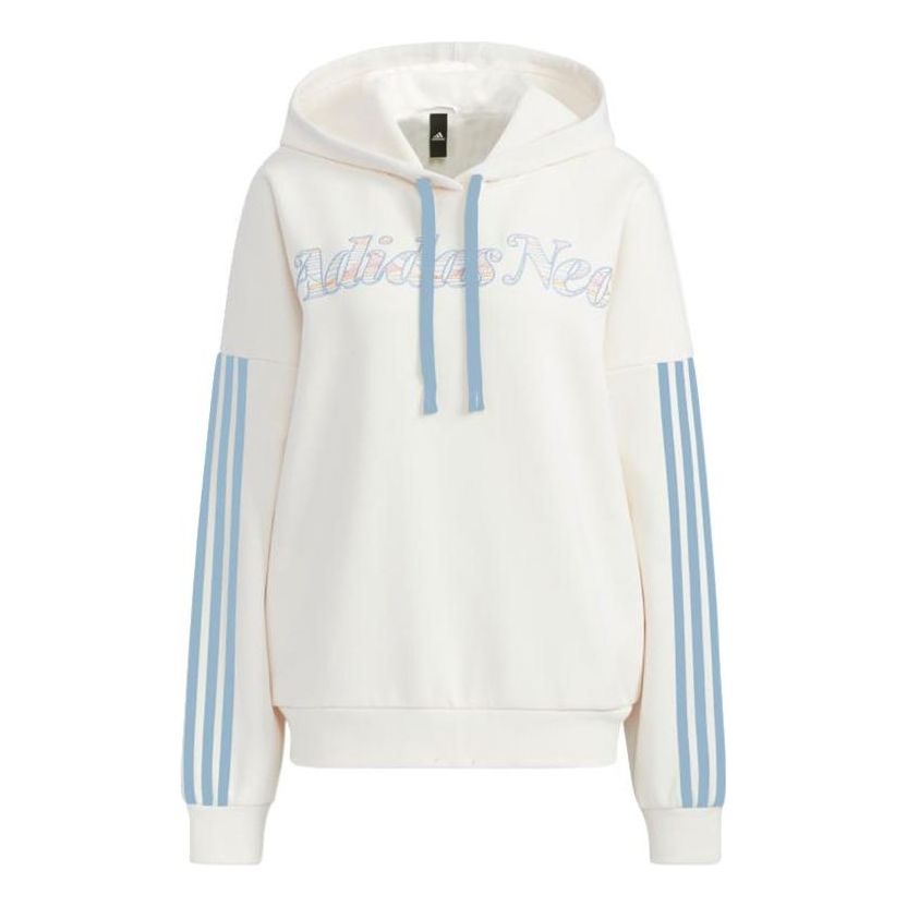 (WMNS) adidas neo W Ard Hdy Logo Hoodie 'White Blue' HG1614