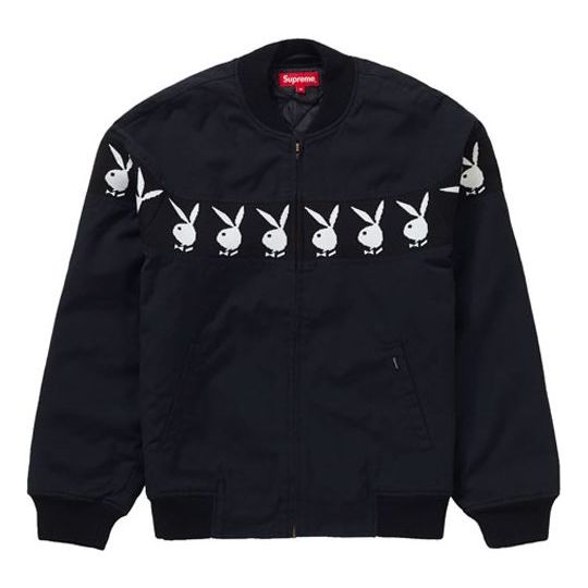 Supreme SS19 Supreme x Playboy Crew Jacket Black SUP-SS19-498