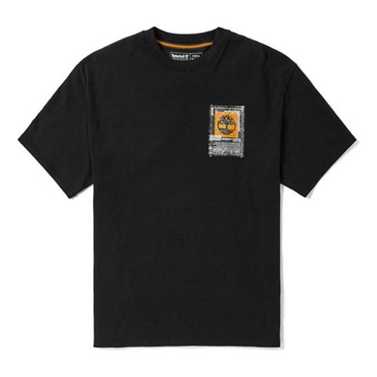 Men's Timberland Printing Logo Round Neck Black A2CN8001