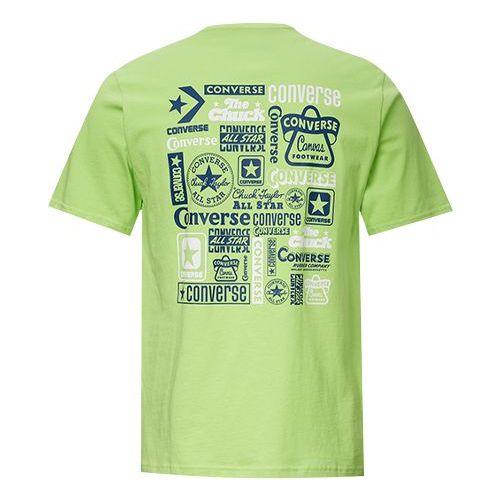 Men's Converse Logo Printing Casual Short Sleeve Yellow Green 10018868-336