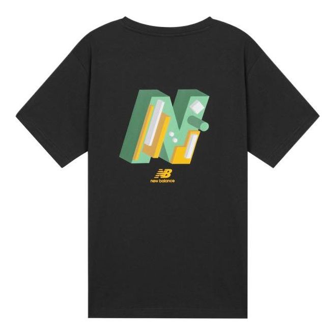 New Balance Classic Graphic Print Tee Asia Sizing 'Black Green' AMT12366-BK