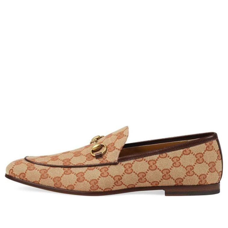 Gucci Jordaan Literature And Art Casual Flat Loafers Shoes Light Nrown 430088-9Y9W0-8369