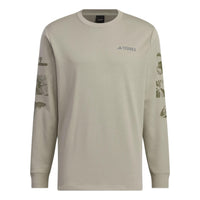 adidas x National Geographic Aeroready Graphic Long Sleeve Tee Asia Sizing 'Silver Pebble' IS9509