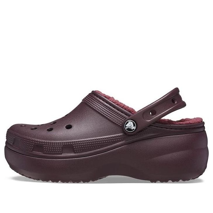 (WMNS) Crocs Classic Platform Lined Clogs 'Dark Cherry' 207938-6WD