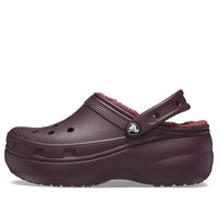 (WMNS) Crocs Classic Platform Lined Clogs 'Dark Cherry' 207938-6WD