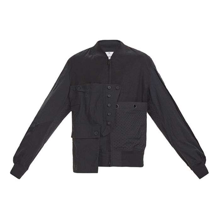 Men's Y-3 Tech-Ctn Bomber Jacket Baseball Collar Long Sleeves Casual Black DY7657