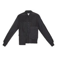 Men's Y-3 Tech-Ctn Bomber Jacket Baseball Collar Long Sleeves Casual Black DY7657