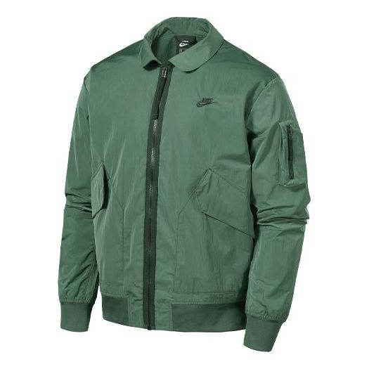 Nike Sportswear Woven lapel Solid Color Sports Jacket Silver Green CZ9895-337