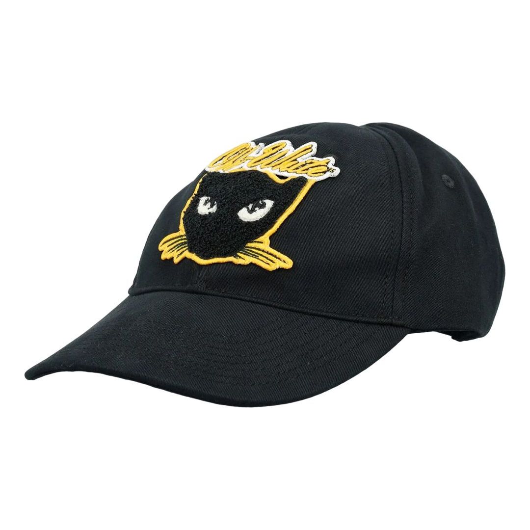 Off-White Cat Varsity gabardine baseball cap 'Black' OMLB041S23FAB0041018