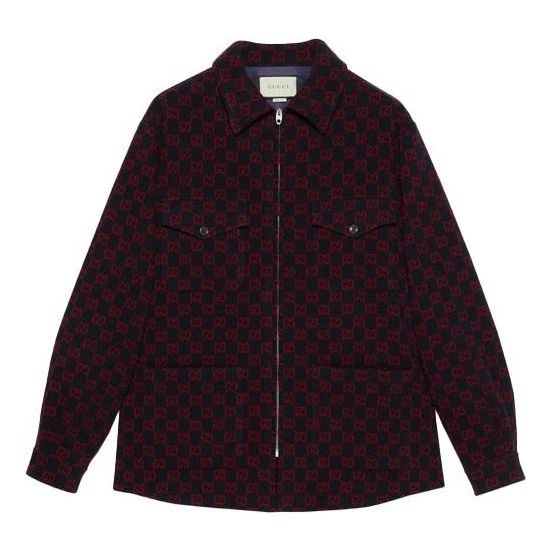 Gucci GG Jacquard Shirt Jacket 'Navy' 638807-ZAC53-4668