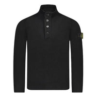 STONE ISLAND Wappen Patch High Neck Half Button Knit 'Black' 7915540A3-A0029