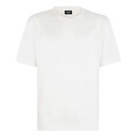 Men's FENDI SS21 Logo Pattern Round Neck Short Sleeve White FY0936ABQSF0QA0