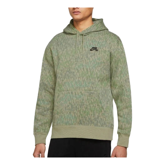 Men's Nike Casual Sports Logo Hooded Long Sleeves Green CV4320-320