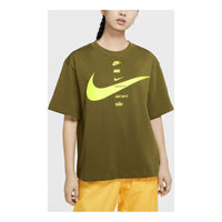 (WMNS) Nike SPORTSWEAR Short Sleeve Olive Green CU5683-368