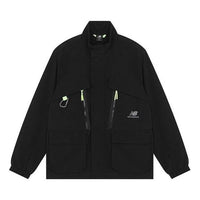 New Balance Multiple Pockets Solid Color Stand Collar Jacket Black MJ21357-BK