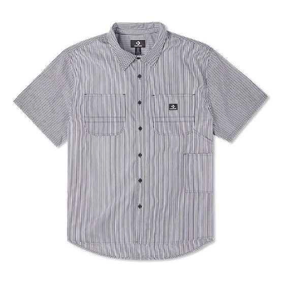 Converse Striped Woven Carpenter Button Down Asia Sizing 'Grey' 10023411-A02