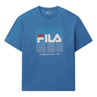 FILA Logo Alphabet Printing Short Sleeve Blue F11M028116F-BU