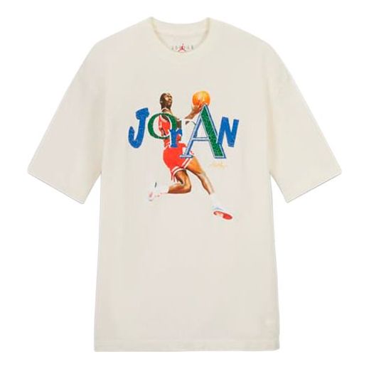 (WMNS) Air Jordan x Aleali May Crossover Printing Basketball Sports Short Sleeve White DH3852-133