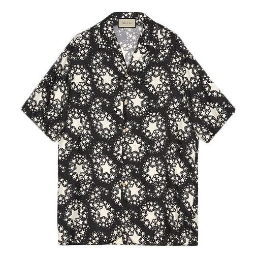 Gucci Star Print Silk Oversized Bowling Shirt For Men Black 625502-ZAENN-1060