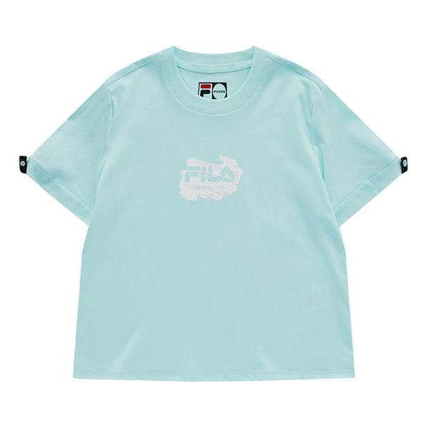 FILA FUSION Logo Printing Round Neck Sports Short Sleeve Light Blue T11W133104F-LB