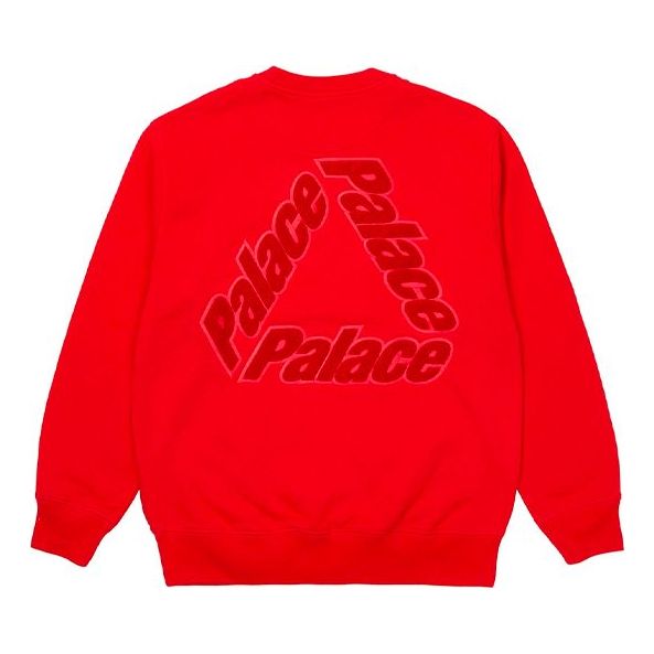 PALACE Unisex Letter Logo Round-Neck Sweatshirt Red P20CS010