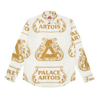 PALACE x Stella Artois Crossover Alphabet Logo Full Print Shirt Jacket Creamy White PAL-SS21-14