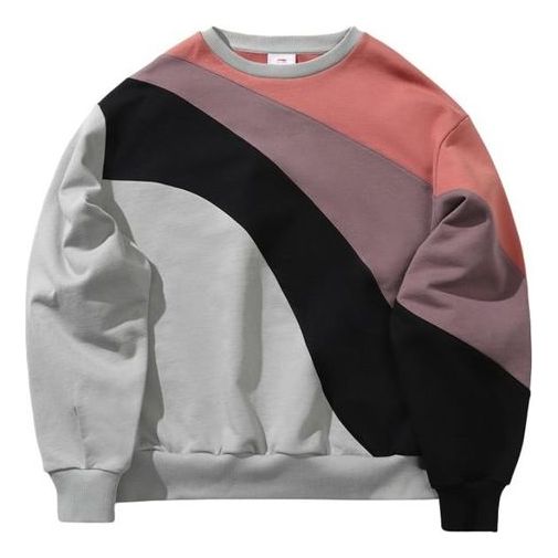 Li-Ning 2019 New York Fashion Week Series Contrasting Colors Pullover Long Sleeves Round Neck Loose 'Grey' AWDP727-1