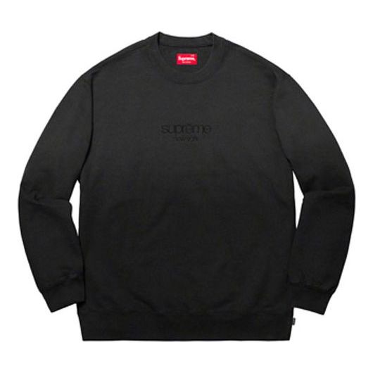 Supreme SS19 Dipped Crewneck Black Gradient Black Round Neck Long Sleeves Unisex SUP-SS19-494