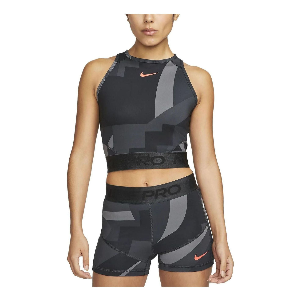 (WMNS) Nike Pro Dri-FIT Cropped Training Tank Top 'Black Dark Smoke Grey' FD0954-010