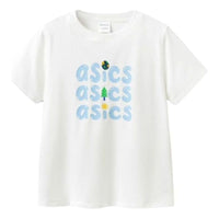 (GS) ASICS Three Rows Logo T-Shirt 'White Blue' 332241173084-10