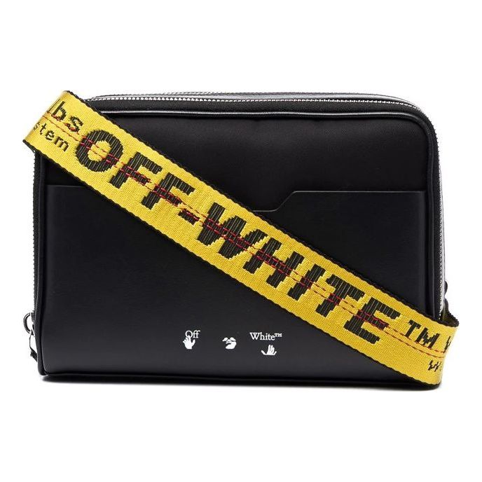 Off-White Unisex Leather Single-Shoulder Bag Black OMNQ025F21FAB0011000