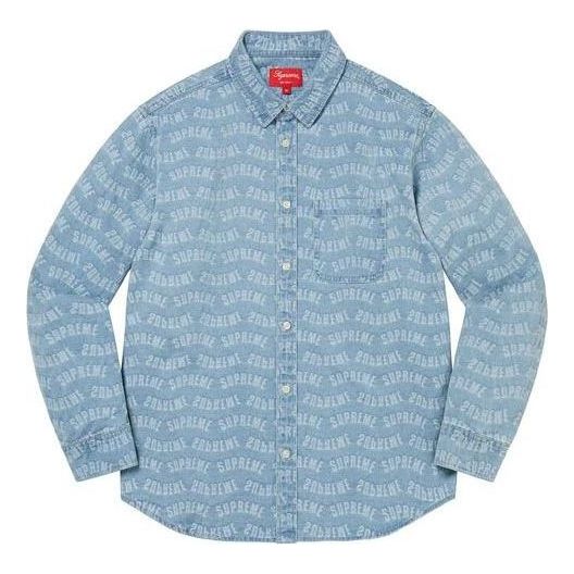 Supreme Arc Jacquard Denim Shirt 'Teal' SUP-SS22-809