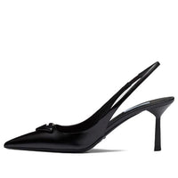 (WMNS) PRADA Patched Logo Brushed Leather Slingback Heels 'Black' 1I901M_055_F0002_F_075